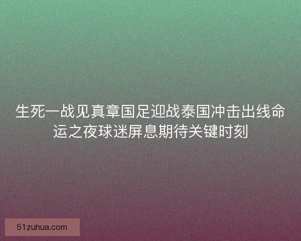 生死一战见真章国足迎战泰国冲击出线命运之夜球迷屏息期待关键时刻